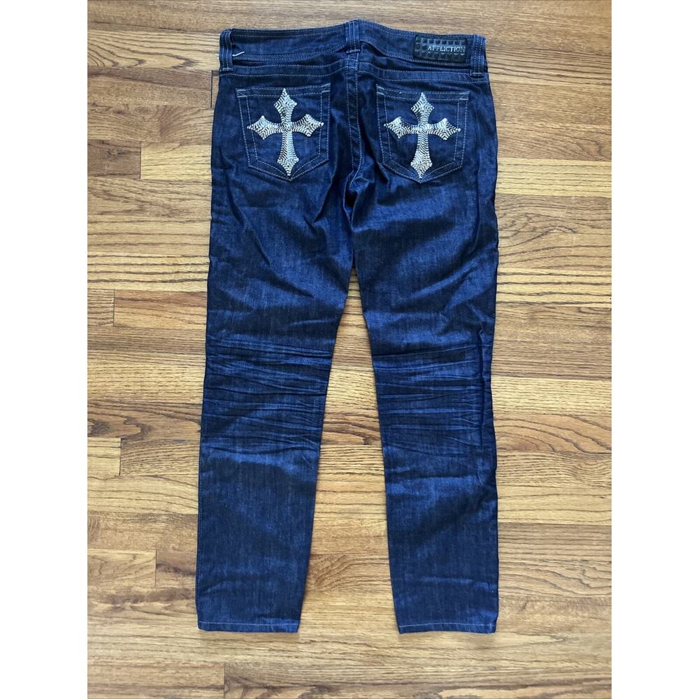 Affliction womens Raquel Skinny Fit Jeans Sz 28 Blue